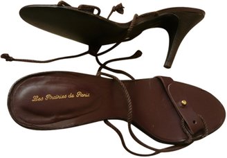 Les Prairies de Paris Brown Leather Sandals
