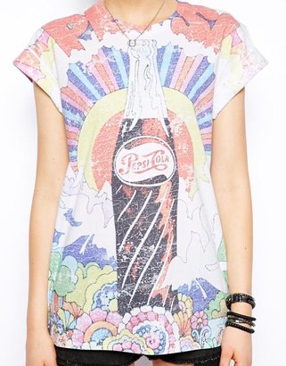 ASOS COLLECTION Boyfriend T-Shirt with All Over Pepsi Print