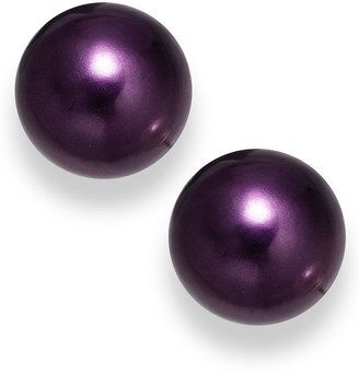 Charter Club Purple Imitation Pearl Stud Earrings