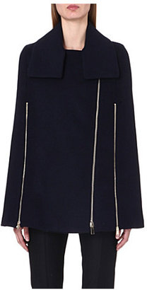 Stella McCartney Zip-detail wool-blend cape coat