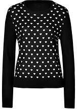 L'Agence Silk-Cashmere Heart Knit Pullover