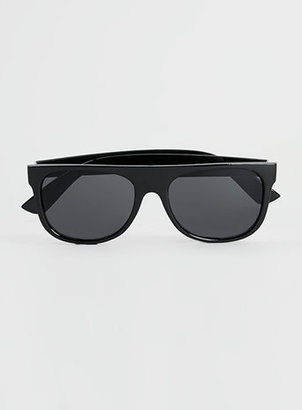 Topman Matte Black Flat Top Sunglasses