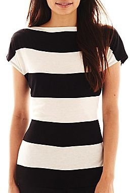 JCPenney Worthington® Striped Boatneck Knit Top - Petite