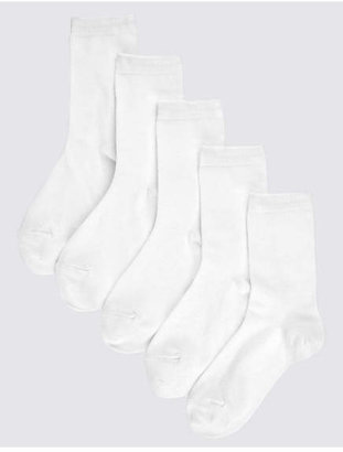 Marks and Spencer 5 Pairs of FreshfeetTM Cotton Rich School Socks (2-14 Years)