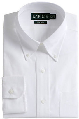 Lauren Ralph Lauren Regular Fit Non-Iron White Pin-Point Dress Shirt