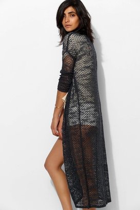 Urban Outfitters Staring At Stars Mesh-Stitch Maxi Cardigan