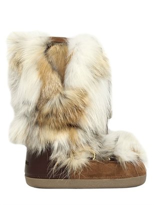 DSquared 1090 Dsquared2 - Fox Fur & Suede Snow Boots