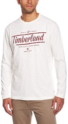 Timberland Clothing Men's Brand Carrier Slub Crew Neck Long Sleeve T-Shirt