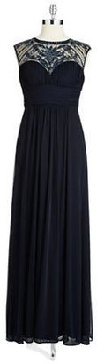 Xscape Evenings Beaded Illusion Gown