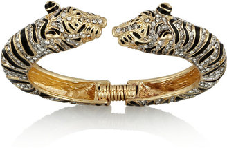 Kenneth Jay Lane Gold-tone, crystal and enamel tiger bracelet