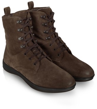 Moreschi Dark Brown Suede Lace-up Ankle Boot