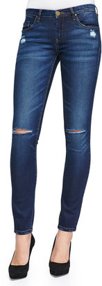 Blank Distressed Denim Skinny Jeans, Blue