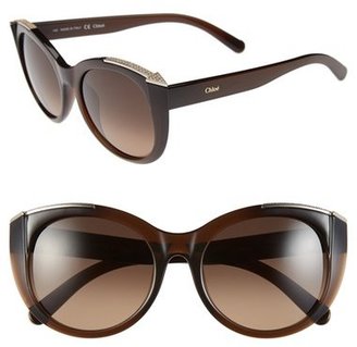 Chloé 'Dallia' 55mm Rounded Cat Eye Sunglasses
