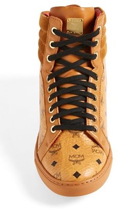 MCM Coated Canvas & Leather High Top Sneaker (Women)
