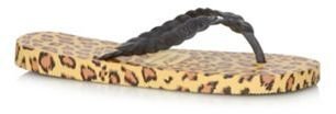 Gandys Yellow leopard print flip flops