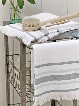 House of Fraser Bedeck Haven stripe towels bath grey