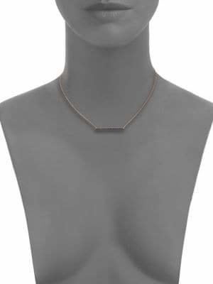 Diane Kordas Diamond, Sapphire & 18K Rose Gold Bar Necklace
