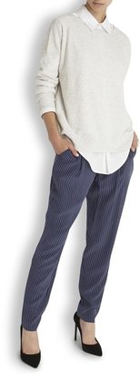 Joie Cinda blue pinstriped silk trousers