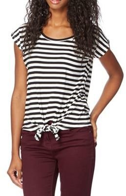Red Herring Black striped tie front t-shirt