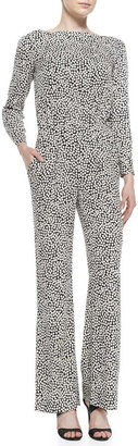 Diane von Furstenberg 601 Long-Sleeve Printed Jumpsuit