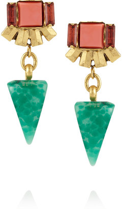 Elizabeth Cole Gold-plated, crystal and stone earrings