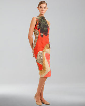 Akris Garden-Print Double-Faced Sleeveless Dress