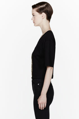 Maison Martin Margiela 7812 MAISON MARTIN MARGIELA Black cropped Sequin T-Shirt