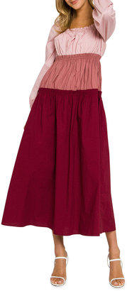 english factory colorblock midi dress