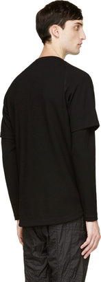 Public School Black Crepe Double Inset Sleeve Pullover
