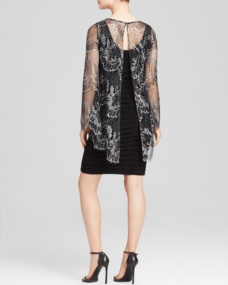 Adrianna Papell Dress - Scalloped Lace Overlay Bonded