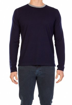 Vince Long sleeve crew with suede detail