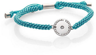 Michael Kors Logo Disc Macrame Friendship Bracelet/Turquoise Blue