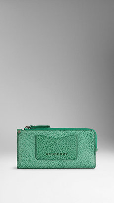Burberry Two-Tone Grainy Leather Continental Wallet