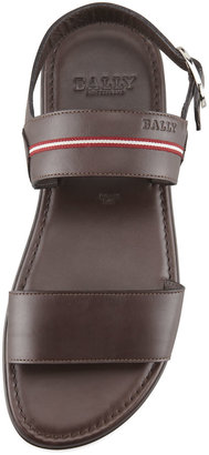 Bally Daiki Leather Fisherman Sandals, Brown