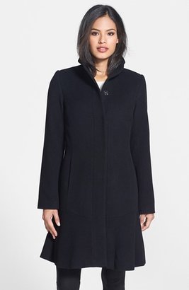 George Simonton Couture Lambswool Blend Fit & Flare Coat