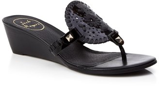 Jack Rogers Patent Leather Wedge Sandals - Devyn