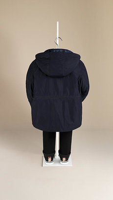 Burberry Shearling Trim Field Jacket With Warmer