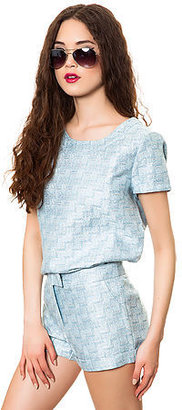 Romeo and Juliet The Jaquard Top in Light Blue