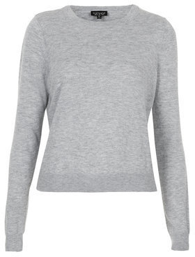 Topshop Womens Crew Neck Sweater - Grey Marl