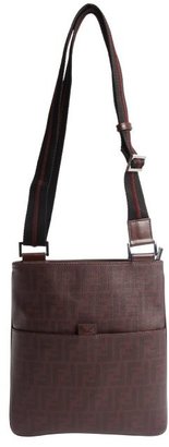 Fendi plum zucca pattern canvas leather accent shoulder bag