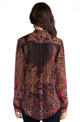 Tracy Reese Silk Prints Lace-Up Blouse