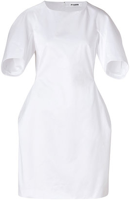 Jil Sander White Cotton Tulip Dress