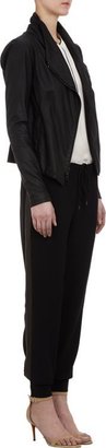 Vince Women's Draped-collar Leather Jacket-Black
