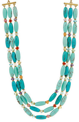 Lauren Ralph Lauren Three-Row Turquoise Beaded Necklace