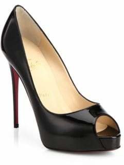 Christian Louboutin New Very Prive Patent Leather Peep-Toe Pumps