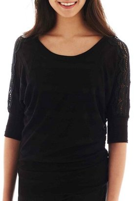 JCPenney BY AND BY by & by Crochet Dolman-Sleeve Top