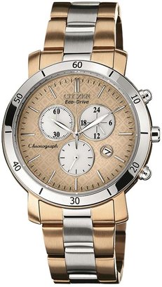 Citizen Eco-Drive Champagne Dial Stainless Steel and Rose Gold Tone Ladies Watch