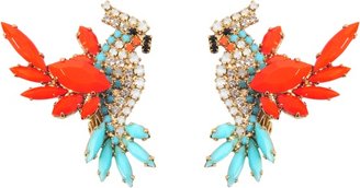 Helene Zubeldia Crystal Bird earrings