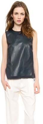 Vince Leather Panel Shell Top