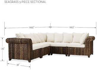 Pottery Barn Seagrass Roll Arm 5-Piece Sectional